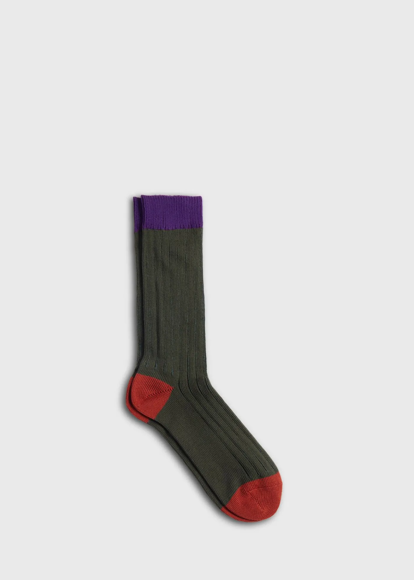 Paul Stuart Socks^Cotton Blend Ribbed Sock Olive