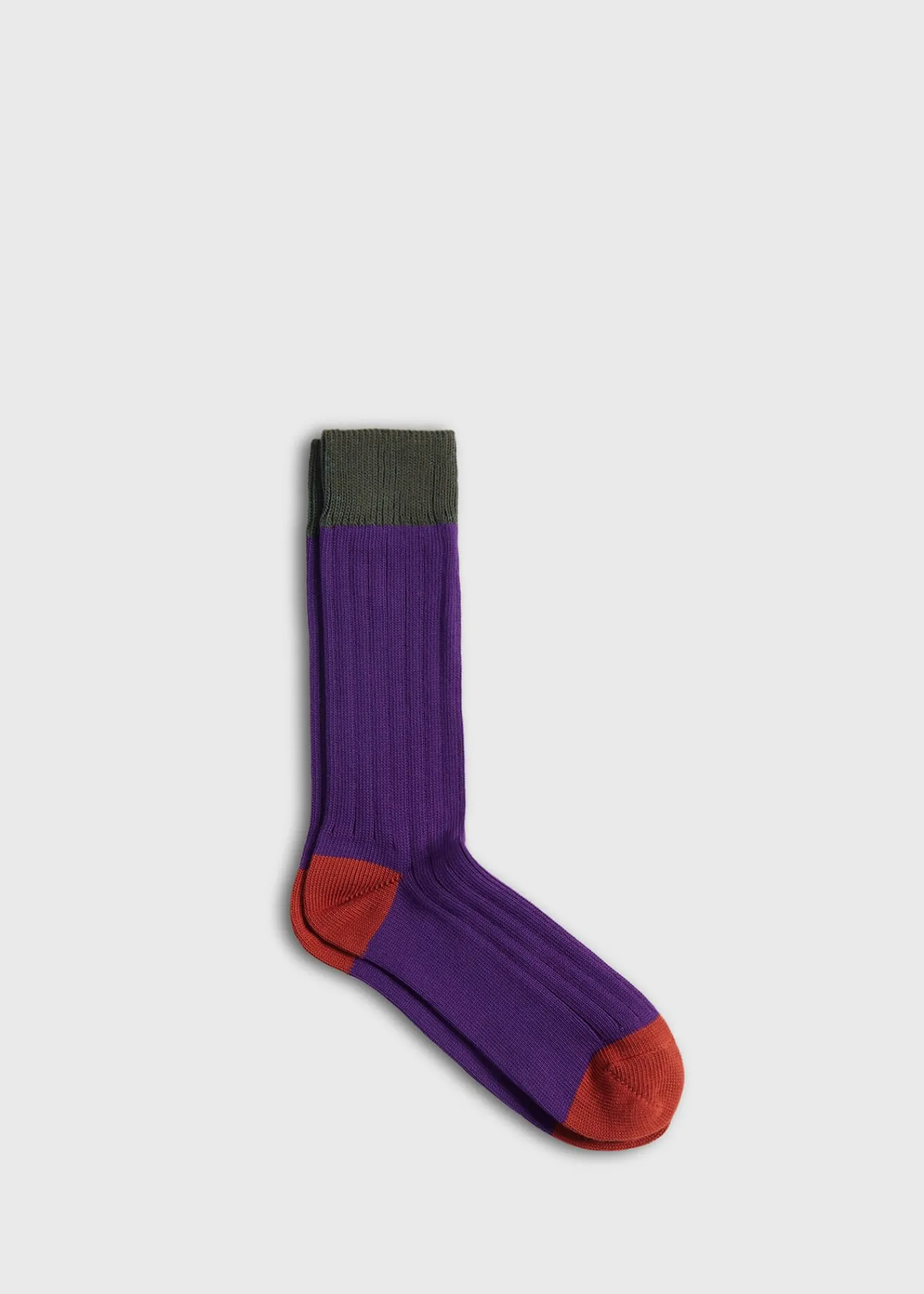 Paul Stuart Socks^Cotton Blend Ribbed Sock Purple