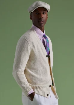 Paul Stuart Sweaters^Cotton Button Front Cardigan Sand