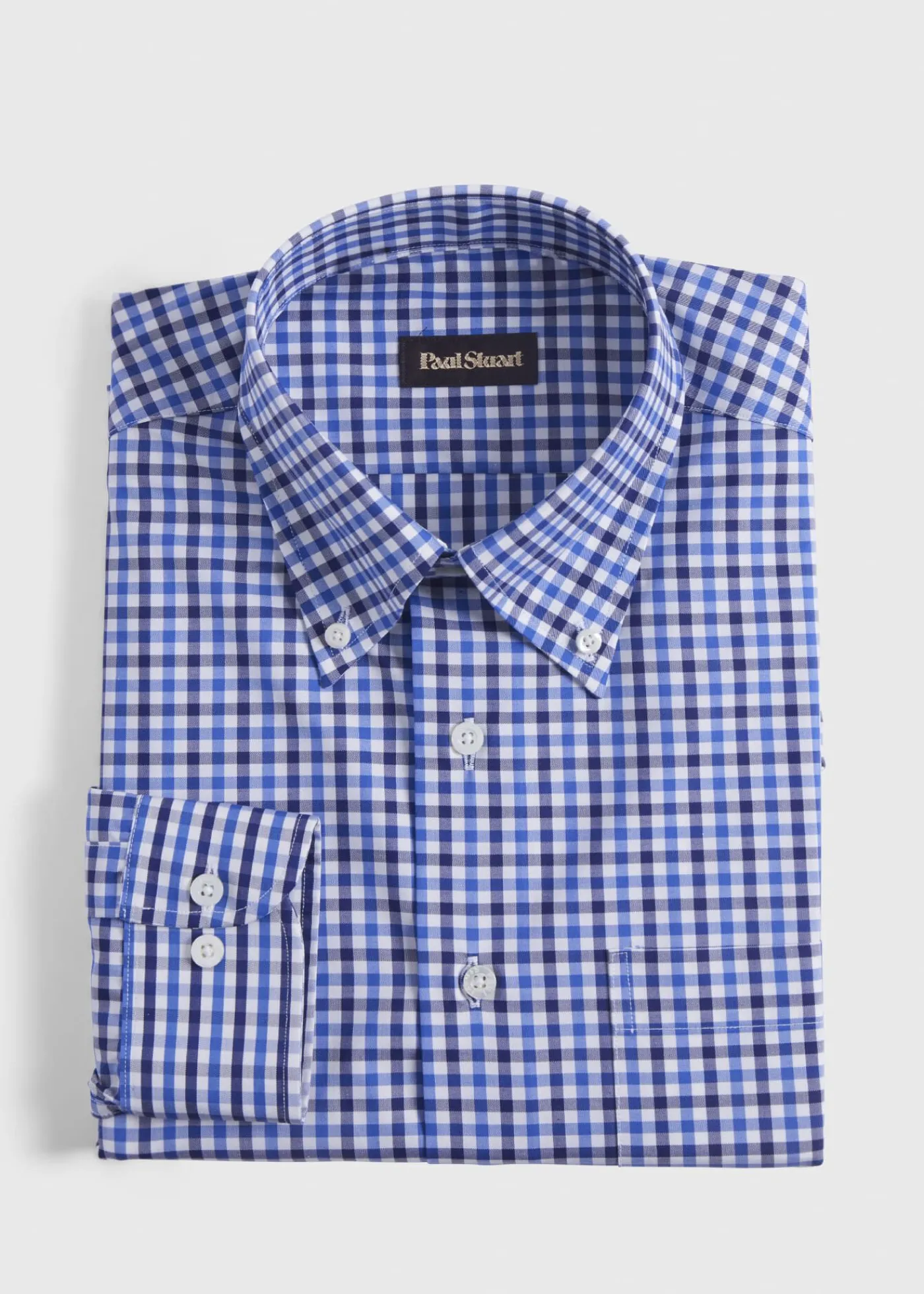 Paul Stuart Sport Shirts^Cotton Check Sport Shirt Blue