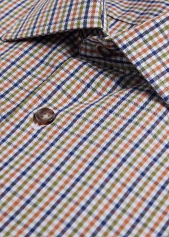 Paul Stuart Sport Shirts^Cotton Check Sport Shirt Olive
