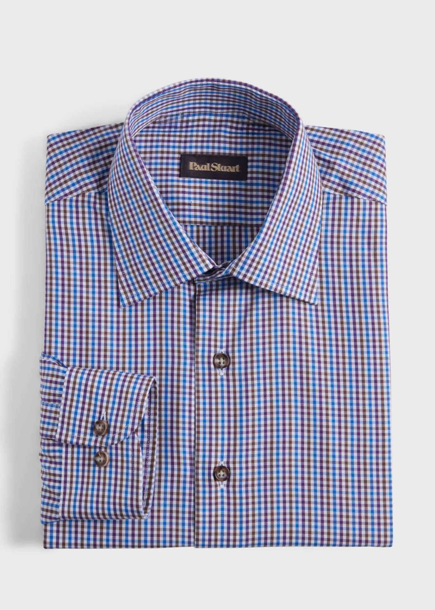 Paul Stuart Sport Shirts^Cotton Check Sport Shirt Blue