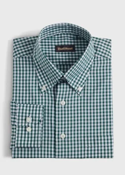 Paul Stuart Sport Shirts^Cotton Classic Gingham Sport Shirt Dark Green