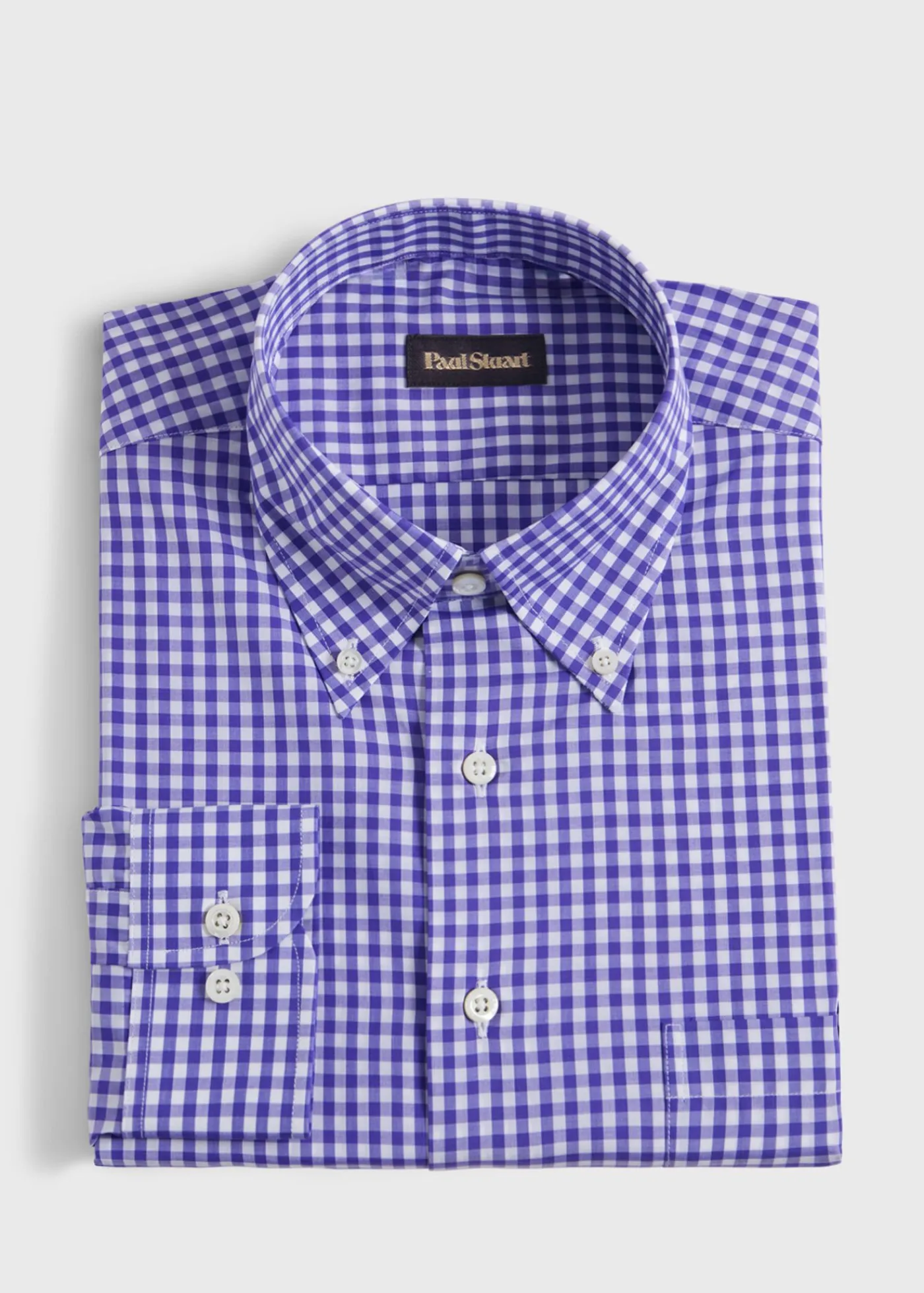 Paul Stuart Sport Shirts^Cotton Classic Gingham Sport Shirt Purple