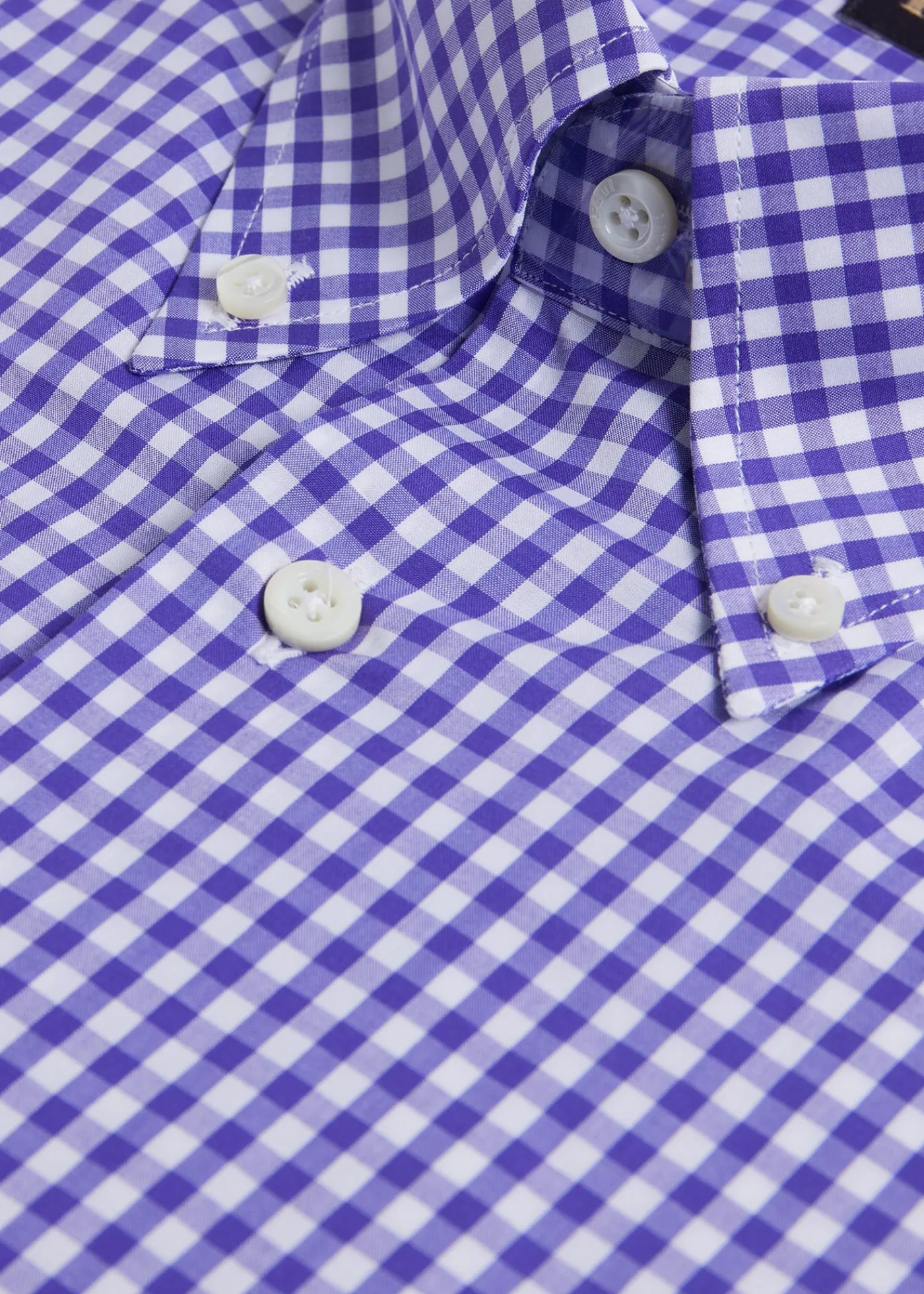 Paul Stuart Sport Shirts^Cotton Classic Gingham Sport Shirt Purple