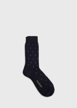 Paul Stuart Socks^Cotton Deco Motif Sock Black