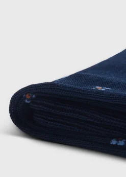 Paul Stuart Socks^Cotton Deco Motif Sock Navy
