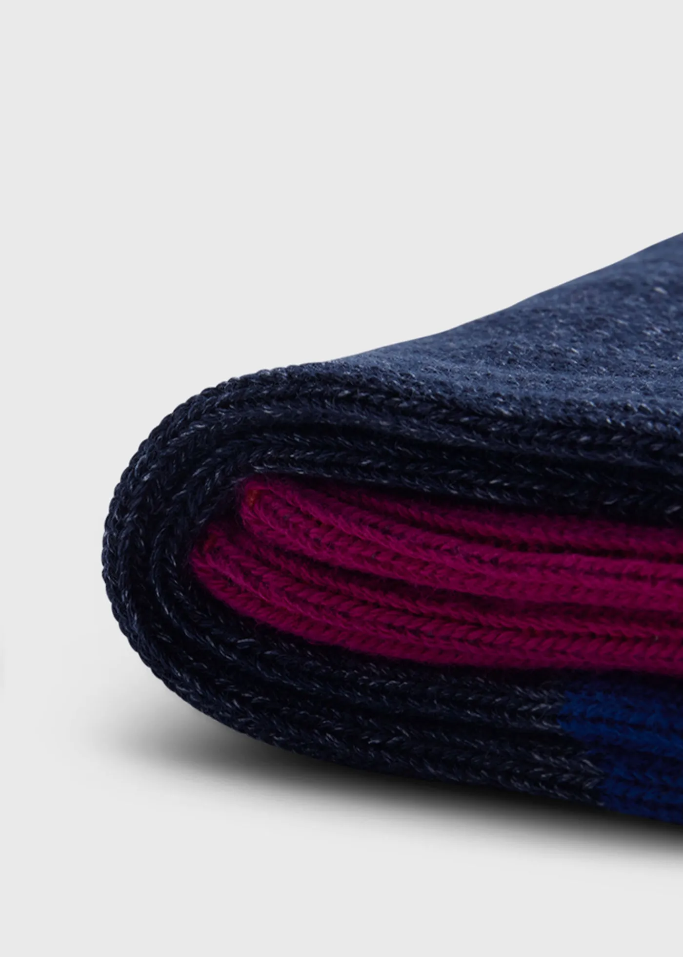 Paul Stuart Socks^Cotton Denim Melange Sport Sock Berry