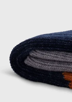 Paul Stuart Socks^Cotton Denim Melange Sport Sock Light Grey