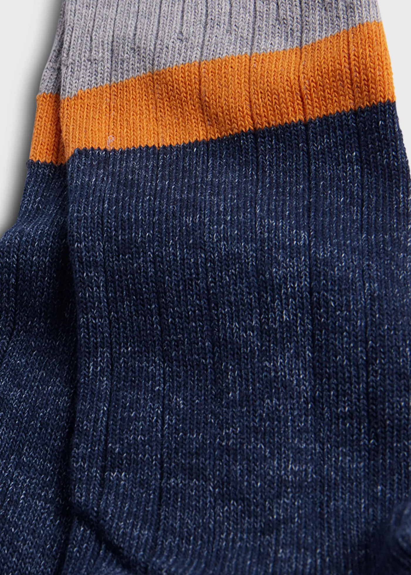 Paul Stuart Socks^Cotton Denim Melange Sport Sock Light Grey