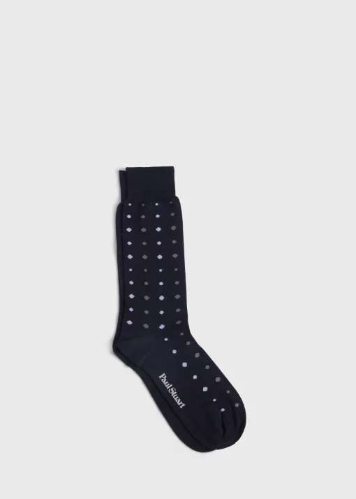 Paul Stuart Socks^Cotton Dot Sock Black