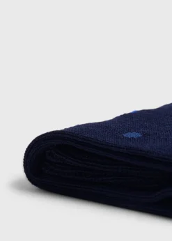 Paul Stuart Socks^Cotton Dot Sock Navy