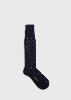 Paul Stuart Socks^Cotton Dotted Sock Black