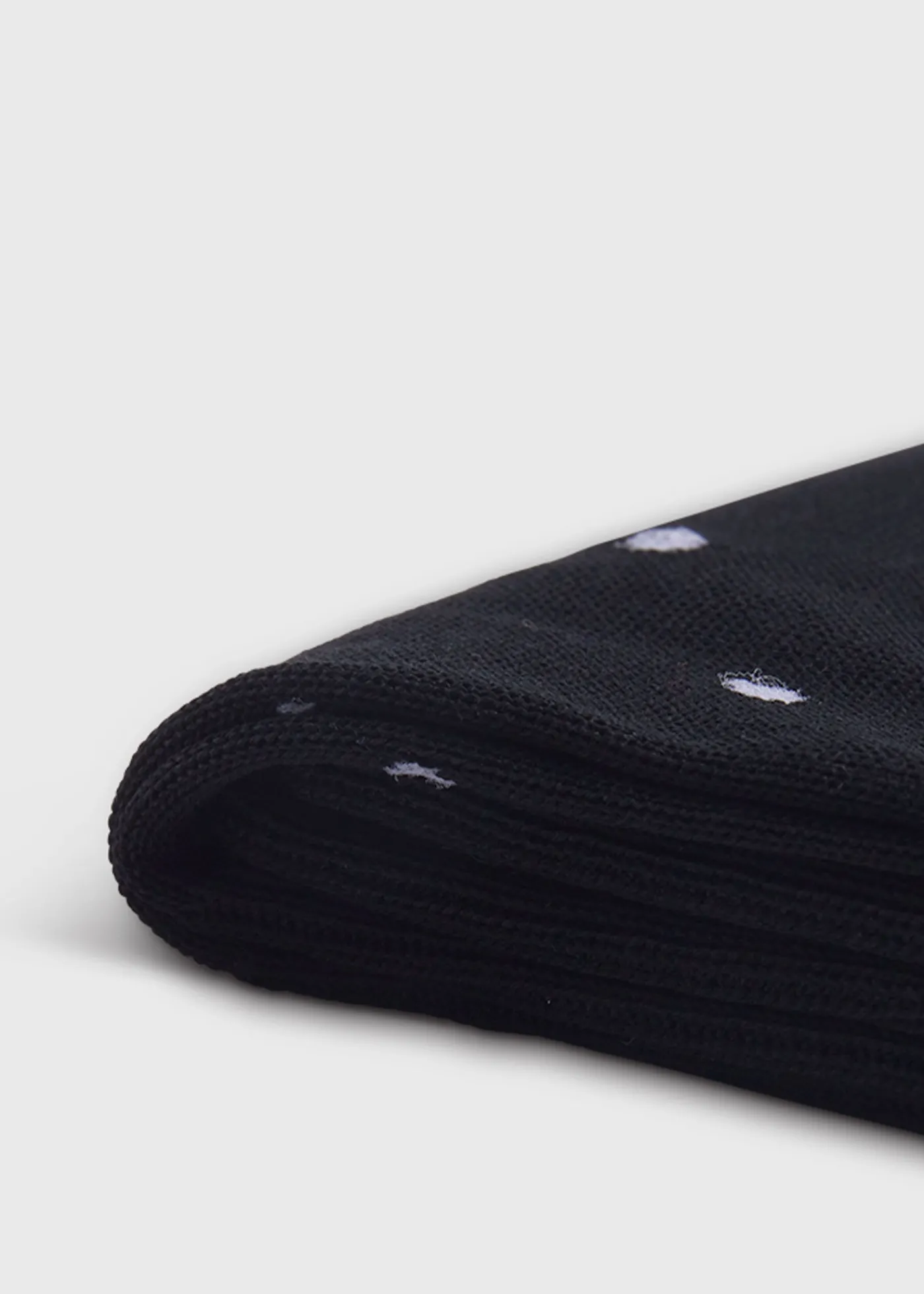 Paul Stuart Socks^Cotton Dotted Sock Black