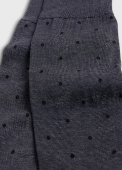 Paul Stuart Socks^Cotton Dotted Sock Grey