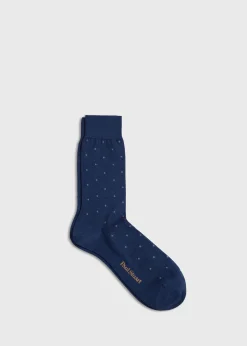 Paul Stuart Socks^Cotton Dotted Sock Denim