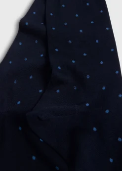 Paul Stuart Socks^Cotton Dotted Sock Navy