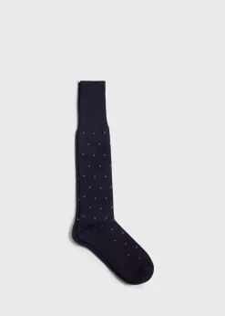 Paul Stuart Socks^Cotton Dotted Sock Black