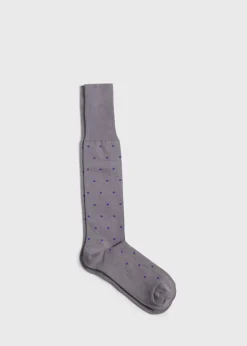 Paul Stuart Socks^Cotton Dotted Sock Light Grey