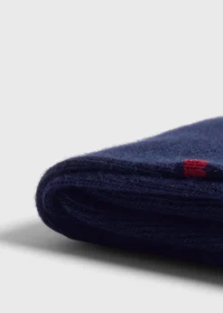 Paul Stuart Socks^Cotton Dotted Sock Navy/Red