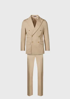 Paul Stuart Suits & Tuxedos^Cotton Double Breasted Suit Tan