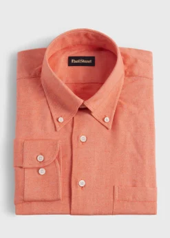 Paul Stuart Sport Shirts^Cotton Flannel Herringbone Sport Shirt Orange