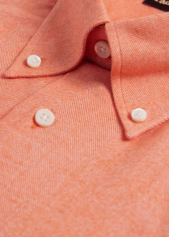 Paul Stuart Sport Shirts^Cotton Flannel Herringbone Sport Shirt Orange
