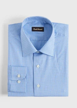 Paul Stuart Sport Shirts^Cotton Flannel Plaid Sport Shirt Light Blue