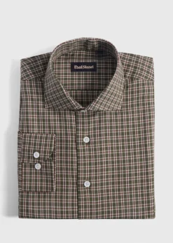 Paul Stuart Sport Shirts^Cotton Flannel Plaid Sport Shirt Brown/Olive
