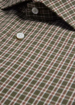 Paul Stuart Sport Shirts^Cotton Flannel Plaid Sport Shirt Brown/Olive