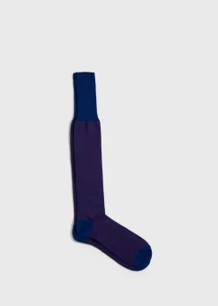 Paul Stuart Socks^Cotton Herringbone Sock Blue/Red