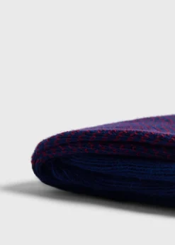 Paul Stuart Socks^Cotton Herringbone Sock Blue/Red