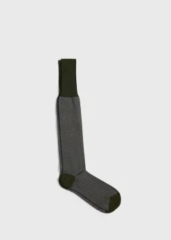 Paul Stuart Socks^Cotton Herringbone Sock Green