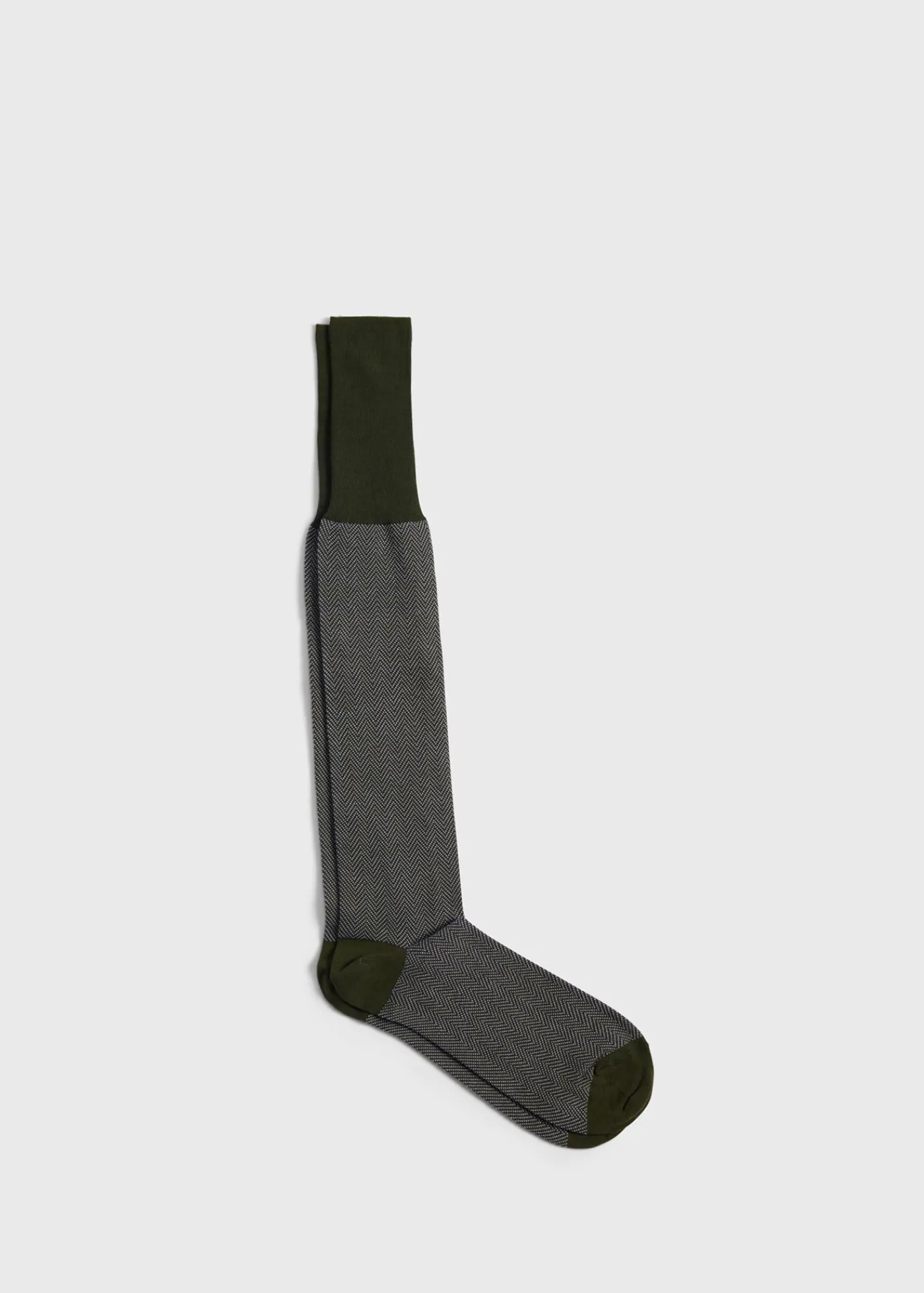 Paul Stuart Socks^Cotton Herringbone Sock Green