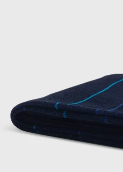 Paul Stuart Socks^Cotton Horizontal Stripe Sock Navy