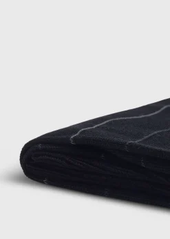 Paul Stuart Socks^Cotton Horizontal Stripe Sock Black