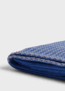 Paul Stuart Socks^Cotton Houndstooth Sock Sky Blue/Grey