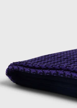 Paul Stuart Socks^Cotton Houndstooth Sock Purple/Black