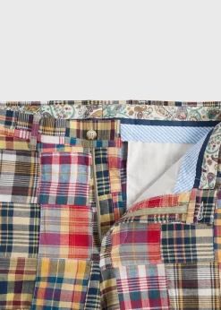 Paul Stuart Shorts & Swim Trunks^Cotton Indian Madras Walk Shorts Yellow Multi