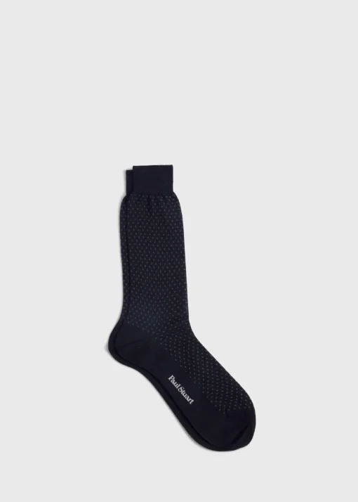 Paul Stuart Socks^Cotton Jacquard Sock Black
