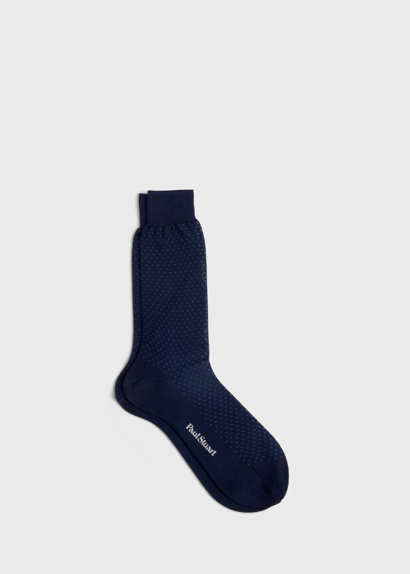 Paul Stuart Socks^Cotton Jacquard Sock Navy