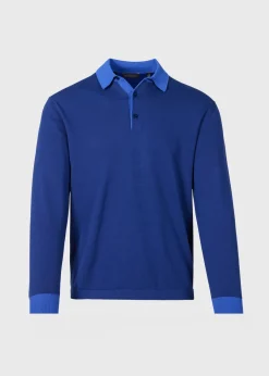 Paul Stuart Polos & T-Shirts^Cotton Long Sleeve Polo Navy