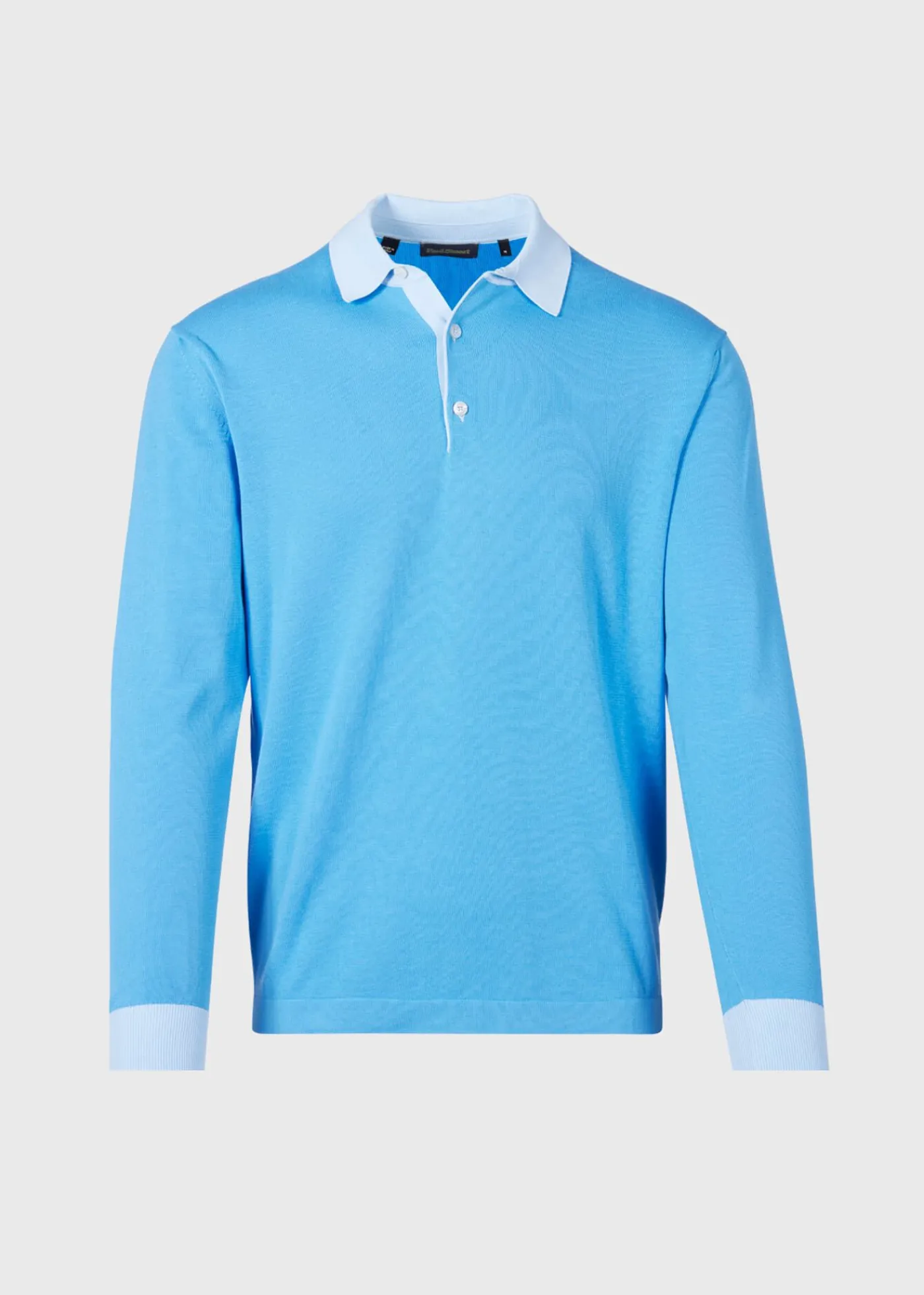 Paul Stuart Polos & T-Shirts^Cotton Long Sleeve Polo Light Blue
