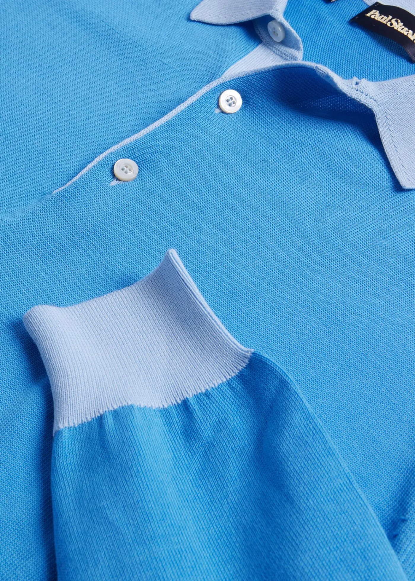 Paul Stuart Polos & T-Shirts^Cotton Long Sleeve Polo Light Blue