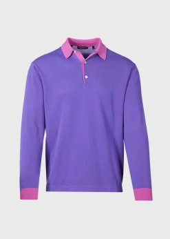 Paul Stuart Polos & T-Shirts^Cotton Long Sleeve Polo Purple