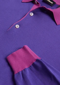 Paul Stuart Polos & T-Shirts^Cotton Long Sleeve Polo Purple