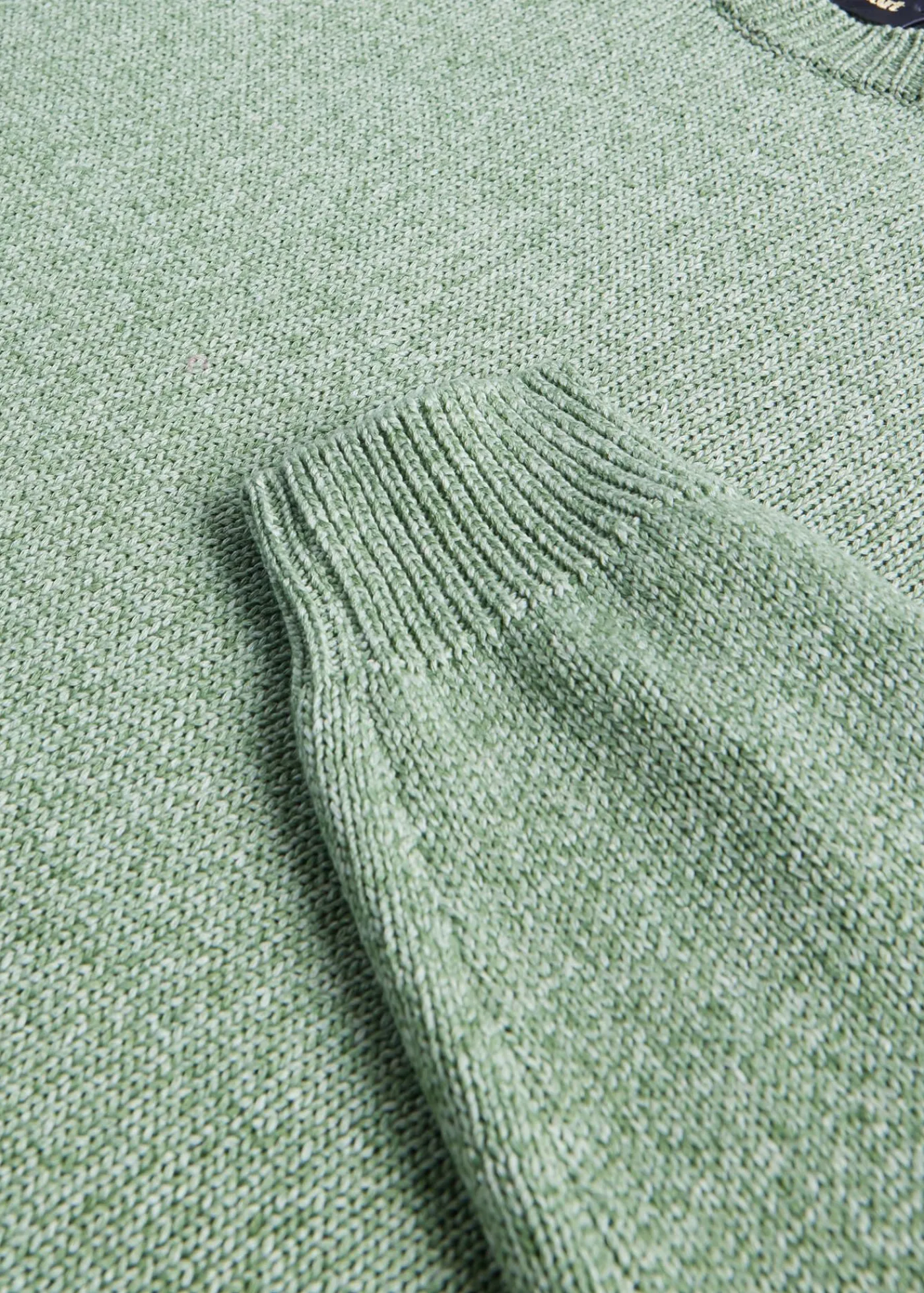 Paul Stuart Sweaters^Cotton Melange Crewneck Sweater Olive