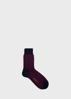 Paul Stuart Socks^Cotton Oxford Sock Navy/Red