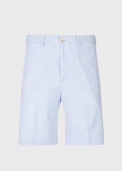 Paul Stuart Shorts & Swim Trunks^Cotton Seersucker Walk Short Blue
