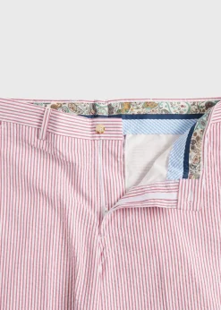 Paul Stuart Shorts & Swim Trunks^Cotton Seersucker Walk Short Red